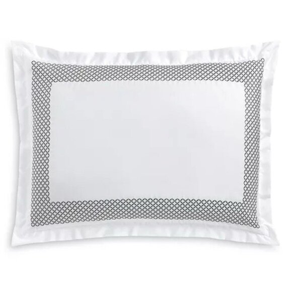 X2 Hudson Park Collection Embroidered Geo King Sham in White/Silver, $155/each - Picture 8 of 8